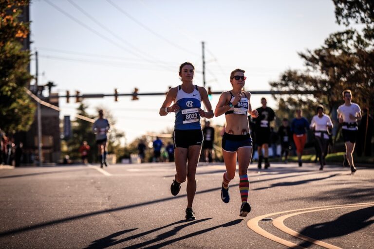 Runners in a road race