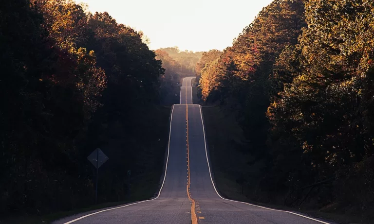 Hilly mountains roads in West Virginia.