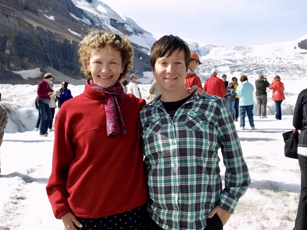 LGBTQ family on vacation together. 