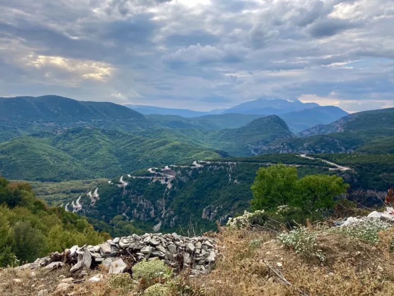 Winding mountain roads in Zagorohoria Greece